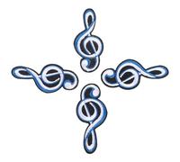 JOINPAYA Parches Termoadhesivos de Notas Musicales Bordados 4 Piezas Diseño de Pentagrama y Clave de Sol Parches para Ropa y Sombreros Accesorios DIY para Manualidades y