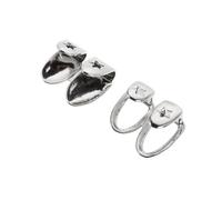 JOINPAYA Parrilla Metálica Hueca 18k Chapada en Plata para Rapero, 1 Par de Tapas para Dientes de Hip Hop, Accesorio Decorativo para Cosplay y Fiestas Estilo Hip-Pop