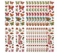 JOINPAYA Pegatinas 3D de Espuma Autoadhesivas para 40 Unidades 20 Mariposas 20 Flores Pequeñas Hojas de Pegatinas para Manualidades y Decoración Infantil Colorido PVC Resistente