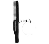 JOINPAYA Peine Plegable para Barba Grande Dientes Finos, Llavero Espejo Ovalado Pequeño, Acrílico Resistente, Compacto y Portátil para Hombres en Cuidado de Barba y Viaje