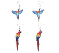 JOINPAYA Pendientes Colgantes Acrílicos para Mujer 2 Pares 7 8 Diseño de Colibrí Pájaro Águila Búho y Loro Decoración Ligera para Orejas Joyería de Moda para Fiesta y Uso Diario