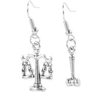 JOINPAYA Pendientes Colgantes de Justicia para Mujer Diseño Balanza y Pendientes Pequeños de Metal Obsequio Adecuado para Abogados y Estudiantes de Derecho 1 Par