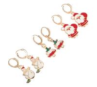 JOINPAYA Pendientes Colgantes de Navidad Motivos de Árbol Muñeco de Nieve y Santa Claus 3 Pares 6 Árboles 7 Muñecos 8 Papá Noel Joyas Delicadas para Mujer en Fiestas Navideñas