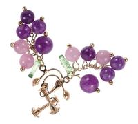 JOINPAYA Pendientes Colgantes de Uva 3d Clip Morados Cristalinos para Mujer, Joyas sin Perforación para Fiesta y Uso Diario, Diseño de Hojas de Parra en Tamaño Compacto