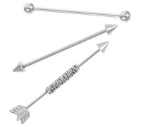 JOINPAYA Pendientes de Barra Industrial de Acero Inoxidable Set de 3 Piezas Diseño de Flecha Joyería para Mujer y Adolescentes Piercing Industrial para Cartílago Uso Diario y Fiestas