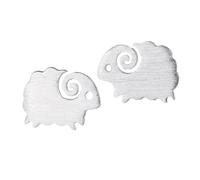 JOINPAYA Pendientes de Botón de Oveja Pequeños y Elegantes para Mujer Diseño Simple y Moderno en Cobre Plateado, Encantadores y Perfectos como Obsequio Fotografía