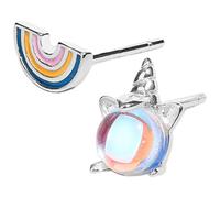 JOINPAYA Pendientes de Mujer Unicornio Asimétricos Arcoíris, Joyas Kawaii, 1 Par, Diseño Original para Fiestas y Uso Diario, Obsequio Unicornio Niñas, Pendientes Lindos Colorful