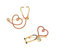 JOINPAYA Pin de Aleación Pack de 2 Piezas en Forma de Estetoscopio Práctico y Fácil de Combinar para Enfermeras Adecuado para Ocasiones Casuales y Formales