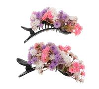 JOINPAYA Pinzas Cabello Flores Estilo Pato 2 Piezas, Accesorio Floral Multicolor (zj84-6), Soporte para Moños Ligero y Fuerte, Pinzas Francesas para Mujer en Bodas y Color Aleatorio