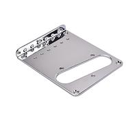 JOINPAYA Placa de Puerte 6 Puntos Ajustables para Cuerdas para Guitarra Eléctrica de Acero Inoxidable Fácil de Instalar y Usar Color Plata y Cigar Box Guitar