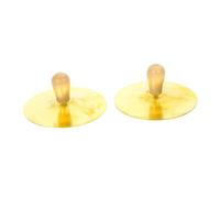 JOINPAYA Platillos De Dedo De Cobre Pequeños 10 Cm Con Mango De Madera, Pareja De Instrumentos De Percusión Manual Para Danza Del Vientre y Educación Musical Infantil