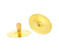 JOINPAYA Platillos de Dedo Pequeños de Cobre para Niños, Instrumento Musical de Percusión con Mango de Madera, 10 Cm, Adecuado para Educación Musical y Fiestas Infantiles