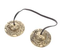JOINPAYA Platillos Tingsha de Latón Tibetano Doble Dragón para Meditación y Sanación, Platillos de Mano Curativos, Instrumento de Percusión Espiritual para Yoga y Atención Plena