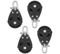 JOINPAYA Polea Giratoria de Nylon Negra para Barcos y Kayaks Juego de 4 Unidades Rodamiento Polea Simple para Aparejo Náutico y Elevación de Cables Resistente y Compacta para Uso Marino