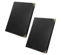 JOINPAYA Porta Menús de Pvc con Funda de Piel Sintética Negra, Libro Reutilizable de 3 Páginas y 6 Vistas para Cartas de Vinos y Bebidas en Bares