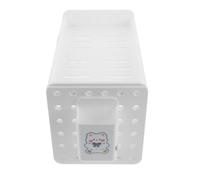 JOINPAYA Portalápices de Escritorio Modular de 2 Niveles Color Crema 1 Cubeta y 3 Ganchos Organizador Apilable Multifuncional para Oficina y Material Escolar Estante Compacto para