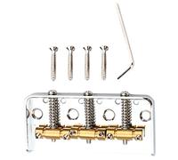 JOINPAYA Puente Corto de Latón para Guitarra Eléctrica de Cuerdas Puente Moderno con Monturas de Cromadas para Accesorios de Guitarra Eléctrica Mejora la Calidad de Sonido y Afinación