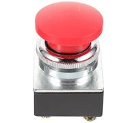 JOINPAYA Pulsador Botón Pulsador Momentáneo Rojo de Plástico, 30mm, Cabeza Plana y Tipo Seta, Reinicio Automático, para Coche y Panel de Control