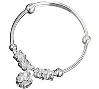 JOINPAYA Pulsera Resistente a Rayaduras y Desgaste Creativa de Cascabel en Cobre Acabado Plata para Niños Adecuado para Baby Shower y Cualquier Ocasión Especial
