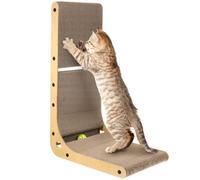 JOINPAYA Rascador Vertical para Gatos De Interior Forma Marco De Madera y Campanas De Juguete para Gatitos Tabla Resistente para Arañazos y Entretenimiento Interactivo
