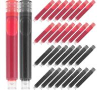 JOINPAYA Recambios de Tinta para Pluma Estilográfica Cartuchos de Tinta Negra y Roja 100 Piezas (2 Sets de 50 Unidades) Recarga para Bolígrafo Accesorios Escolares y Oficina Suave