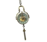 JOINPAYA Reloj de Bolsillo Vintage Mecánico Colgante, Reloj de Collar de Aleación en Color Cobre Antiguo, Accesorio Retro para Hombre, Diseño Hueco Esférico, Uso Diario y Obsequio