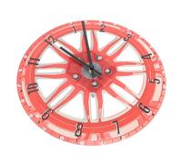 JOINPAYA Reloj de Pared Mecánico con Rueda de Coche Roja 3D, Silencioso, Retro, Gran Reloj Decorativo para Oficina y Cocina, Movimiento de Cuarzo Preciso, Diseño Vintage Moderno