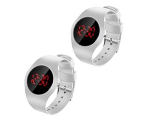 JOINPAYA Reloj LED para Niños Digital, Pulsera Ajustable en Color Claro, Ultradelgado, Unisex para Estudiantes, Uso Diario y Escolar, Paquete 2 Unidades, Pantalla Fácil de Leer
