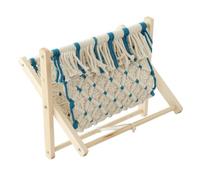 JOINPAYA Revistero Tejido Creativo Cesta de Almacenamiento, Soporte | Cuerda de Algodón y Madera, Base Estable, Decoración Sencilla y Elegante, para Mesa y Adorno