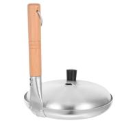 JOINPAYA Sartén Pequeña para Freír Huevos con Mango Vertical de Madera y Recubrimiento Antiadherente de Aluminio, Adecuado para Cocina a Gas y Restaurante