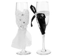 JOINPAYA Set de 2 Copas de Champán para Brindis de Boda y Aniversario Diseño Elegante y Superficie Lisa Fácil de Limpiar, Adecuado para Fiestas y Celebraciones