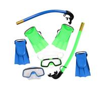 JOINPAYA Snorkel Infantil con Gafas de Buceo Panorámicas Antivaho y Aletas Ajustables Tubo Completo para Resistente al para Deportes Acuáticos