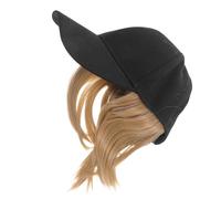 JOINPAYA Sombrero de peluca Bobo Tocado de mujer Sombrero con extensión de cabello para trabajo y compras de alta temperatura efecto natural pelo lacio