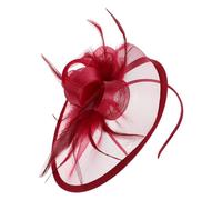 JOINPAYA Sombrero Elegante para Fiesta de Té Mujer, Tocado Vino Tinto, Accesorio para Eventos Obsequios, Diseño Cómodo y Versátil, Adecuado para Trajes de Boda y Celebraciones Formales