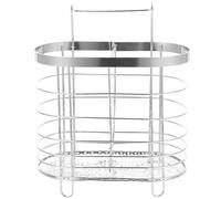 JOINPAYA Soporte Colgante para Escurrir Palillos de Acero Inoxidable, Contenedor Ovalado 15x9x12,5 Cm para Utensilios de Cocina, Cesta Organizadora para Cubiertos y Cucharas,