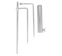 JOINPAYA Soporte para Sombrilla de Exterior Plata de Acero Inoxidable | Anclaje Metálico Ligero para Arena y Césped, Uso en Pesca y Playa, Compatible Parasol y Barco