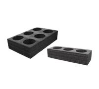 JOINPAYA Soporte Portavasos de Espuma Negra 3 y 6 Orificios, Bandeja para Transportar Bebidas como Café y Té Leche, Set de 2 Piezas Portátil para Uso Comercial y Picnic Reutilizable