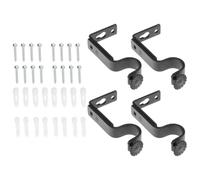 JOINPAYA Soportes Ajustables de Metal Negro para Barra de Cortina, Juego de 4 Piezas, Soporte de Barra Central para Cortinas Montadas en Pared, Adecuado para Instalación en Ventanas