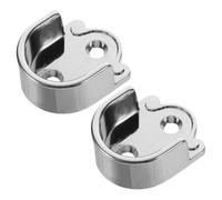 JOINPAYA Soportes para Barra de Armario 22 Mm Brida Abierta, Aleación de Zinc Resistente Oxidación, Juego de 2 Piezas, para Baño, Armario y Cortinas, Soporte Lateral Robusto y Estable