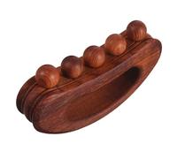 JOINPAYA Tabla de Masaje de Gua Sha de Madera de Haya Carbonizada, Herramienta de Raspado Semicircular con Cinco Cuentas para Terapia Facial y Corporal, Masajeador Natural para Relajación