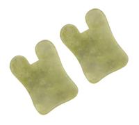 JOINPAYA Tabla de Raspado Facial Gua Sha de Jade Verde, 2 Piezas, Herramienta de Masaje Facial y Corporal, Resistente al Desgaste, para Cuidado Cutáneo