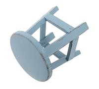 JOINPAYA Taburete de Jardín Redondo Pequeño de Madera Azul 18 Cm Soporte Decorativo para Macetas Exterior Mini Taburete Rústico para Patio y Balcón