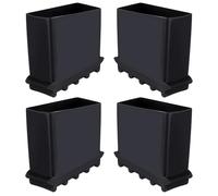 JOINPAYA Tapa de patas de escalera de mano de goma negra 4 unidades antideslizantes y reemplazables, accesorios para uso en talleres y jardinería 2.36X2.36X1.10In