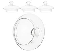 JOINPAYA Tapa para Infusor de Té de Vidrio Transparente 7,5 Cm, Accesorio para Tetera de 600 Ml, Juego de 4 Piezas, Tapa Reemplazable para Colador de Té Suelto, Adecuado para Hogar