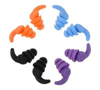 JOINPAYA Tapones Oídos Impermeables para Nadar, 4 Pares de Silicona Suave Reutilizables, Colores Negro, Naranja, Azul y Morado, Estuche Antideslizante para Deportes Acuáticos, Surf y Ducha