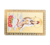 JOINPAYA Tarjeta Dorada y Ligera Auspiciosa de Guanyin de Aleación de Aluminio Amuleto Religioso Diseño Compacto para Obsequio Seguro y Protección