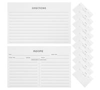 JOINPAYA Tarjetas de Recetas en Papel Liso Doble Cara 50 Hojas para Notas de Comida Accesorio de Cocina Adecuado para Bodas y Reuniones Tarjetas de Bricolaje Cocina Dietéticas