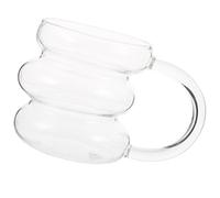 JOINPAYA Taza de Vidrio Ondulada Transparente para Bebidas, Vaso para Café y Leche Resistente al Calor, Diseño Irregular Cómodo, Taza de Agua y Whisky para Uso en Hogar y Restaurante