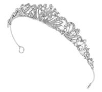 JOINPAYA Tiara Nupcial Plateada de Gemas de Imitación para Mujer, Tocado de Princesa para Bodas, Cumpleaños y Fiestas, Accesorio de Cabello Elegante y Versátil, 1 Pieza