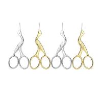 JOINPAYA Tijeras Mini Retro de Acero Inoxidable para Bordado y Costura, 4 Piezas en Colores Dorado y Plateado, Herramientas Pequeñas y Afiladas para Manualidades y Sastrería